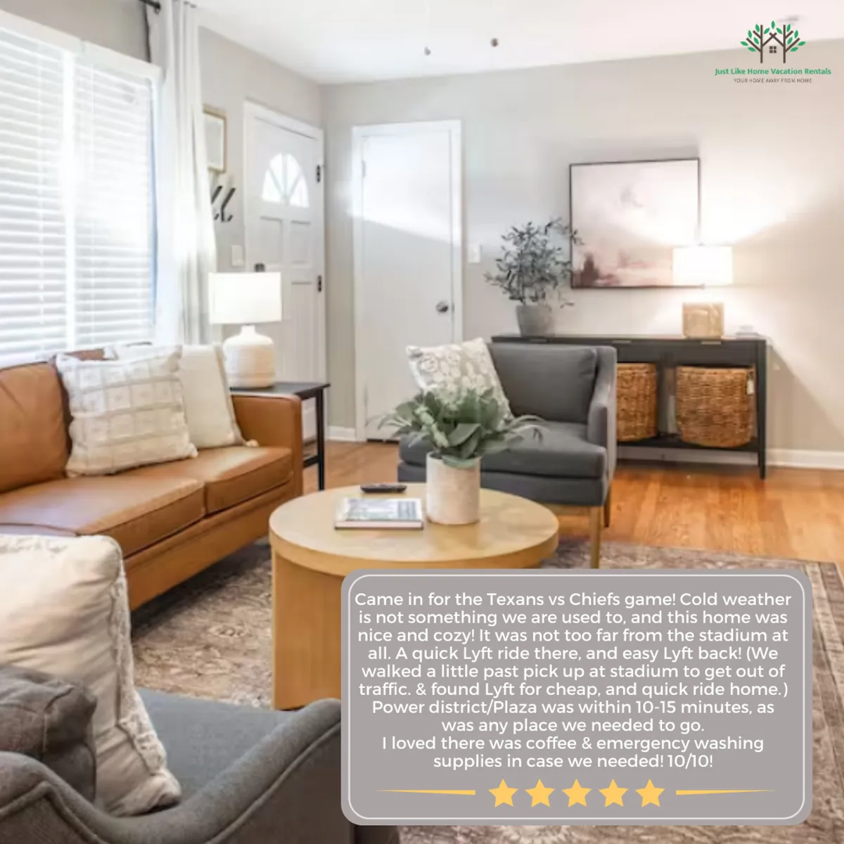 A warm and welcoming living room featuring a comfortable sofa, coffee table, and a decorative plant, accompanied by tasteful artwork and ambient lighting. The space is set up for relaxation, casual conversation, and enjoying coffee, providing a serene environment ideal for catching up on emails or hosting informal meetings.
